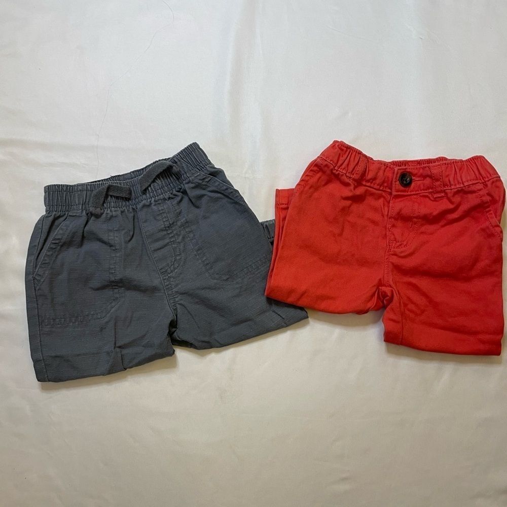 Boys set of 2 garanimals and carters size 6M red and grey pants